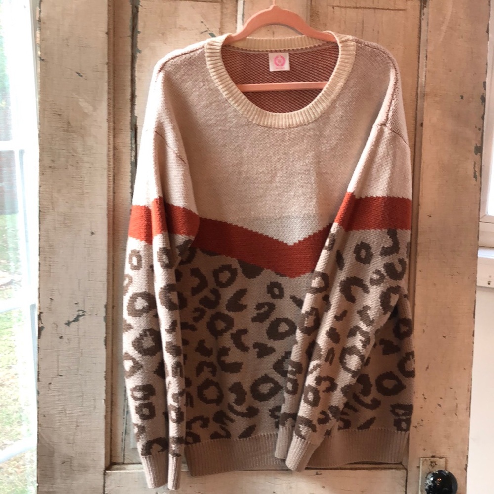 Size small oversized animal print sweater